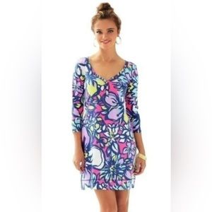 LIKE NEW Lilly Pulitzer Tropical Pink Catwalk 3/4 Sleeve Palmetto Dress
